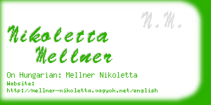 nikoletta mellner business card